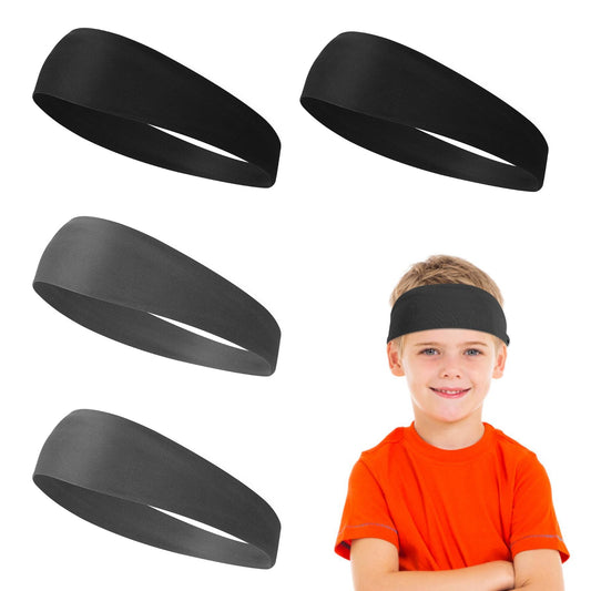 Sibba Sports Fan Headbands Sweat Band 4 PCS Head Bands Elastic Sweatband Cooling Hair Wraps Sport Hairband Wide Bandana Athletic Football Tennis Basketball Soccer Baseball Running Workout Exercise