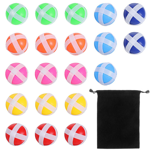 Wanmu 20Pcs Sticky Balls for Kids, 1.3" Globbles Ball Target Game for Fabric Dart Board, Dart Hook and Loop Balls with Storage Bag for Indoor and Outdoor Party Games, Random Colors (8 Colors)