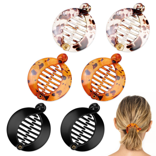 6 Pcs Banana Hair Clip Combs Double Banana Clip Long Hair Clips Ponytail, Fishtail Hair Clip Combs Double Banana Clip Set for Women Girls Thick Curly Hair, Girls Long Women Clamp Accessory