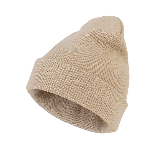 Sibba Unisex Winter Beanie Hat Soft Lightweight Winter Knit Cuffed Caps Fisherman Beanie Warm Windproof Skull Cap for Men and Women, Beige