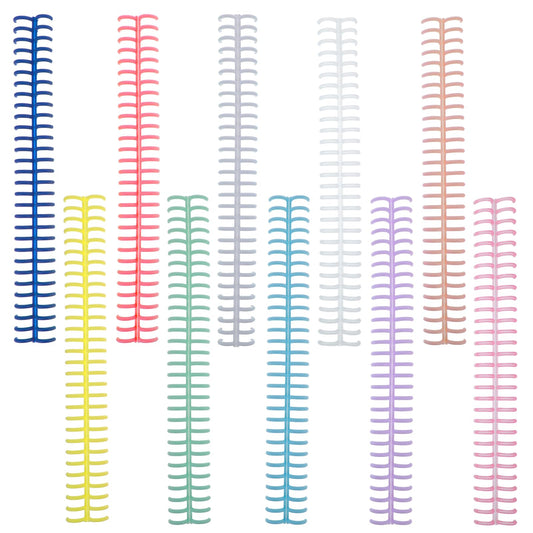COMNICO Binding Spines, 10Pcs Plastic Binding Combs Binding Machine 30 Hole Click Binding Ring Spiral Book Binder Coils for Student Teacher Business Document File Making Office and School Use