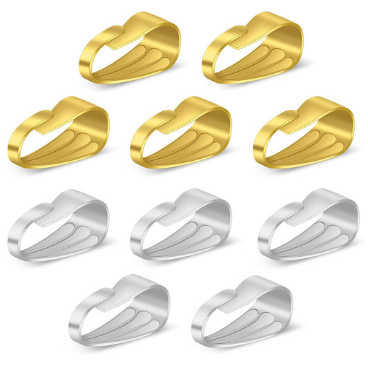Sibba 10 PCS Pinch Bails Necklace Clasps for Jewelry Making, Stylish & Exquisite Clasp for Bracelets Pendant Necklaces, Jewelry Clasps for DIY Jewelry Making & Necklaces Accessory(Gold + Silver)