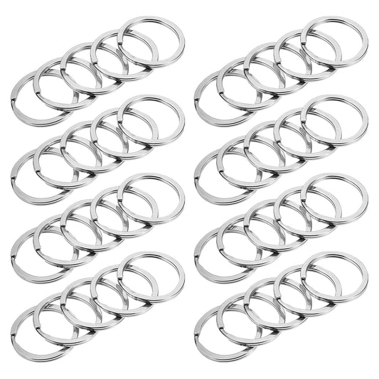 COMNICO Heavy Duty Key Ring, 40Pcs Round Split Key Rings for Keychains Stainless Steel Key Rings for Car Home Large Metal Dog Ring Tag Lanyards School Office DIY Craft Jewelry Making