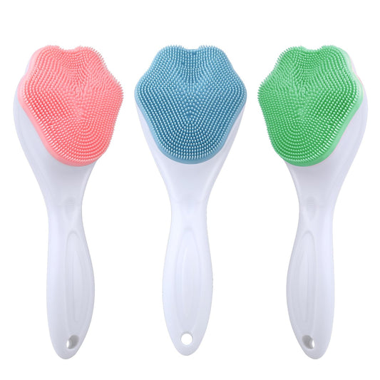 3Pcs Manual Handheld Facial Cleansing Brush Soft Silicone Face Scrubber Brush Bristles Waterproof Face Wash Brushes Exfoliator Blackhead Brush for Skin Care Makeup Residues Removal Sensitive Dry Skin
