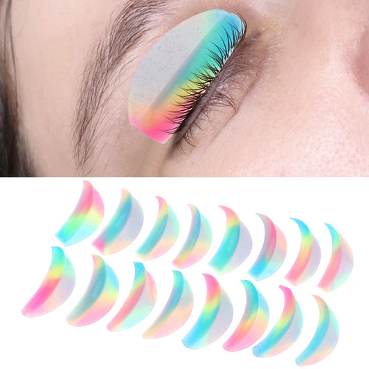 Dimeho 16 Pcs Reusable Lash Perm Pads Lash Lift Rods Silicone Eyelash Perming Curler Makeup Eyelash Lifting Raise Eyelashes Rods Tool for Lash Extension DIY Home Salon