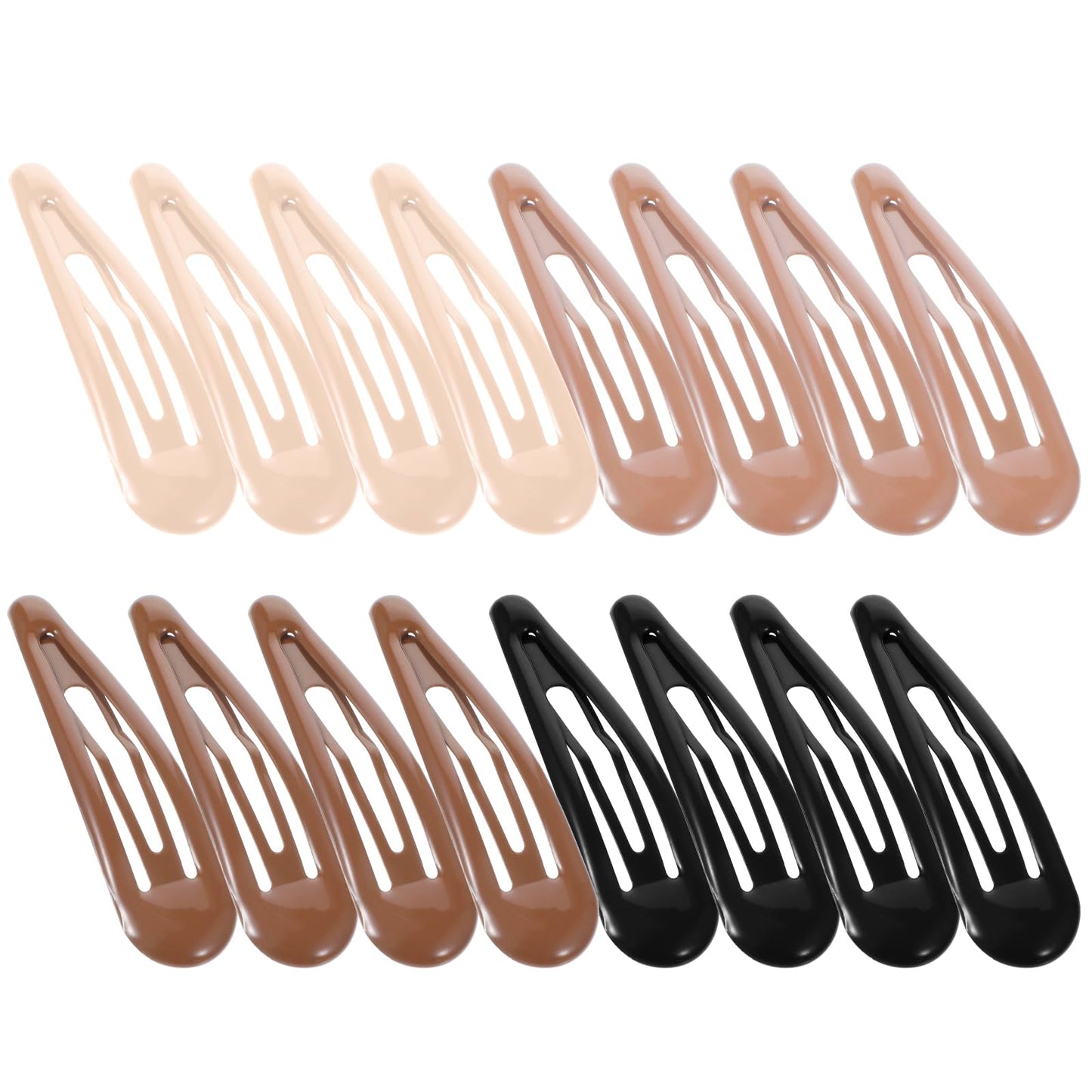 YUXIANLB Hair Clips with Snap Closure for Women, Pack of 16 Metal Clips, Non-Slip Hair Clips, Cute Hair Accessory, Head Clip, Water Drop Hairpin, Plain (Colour 3, Shape 2)