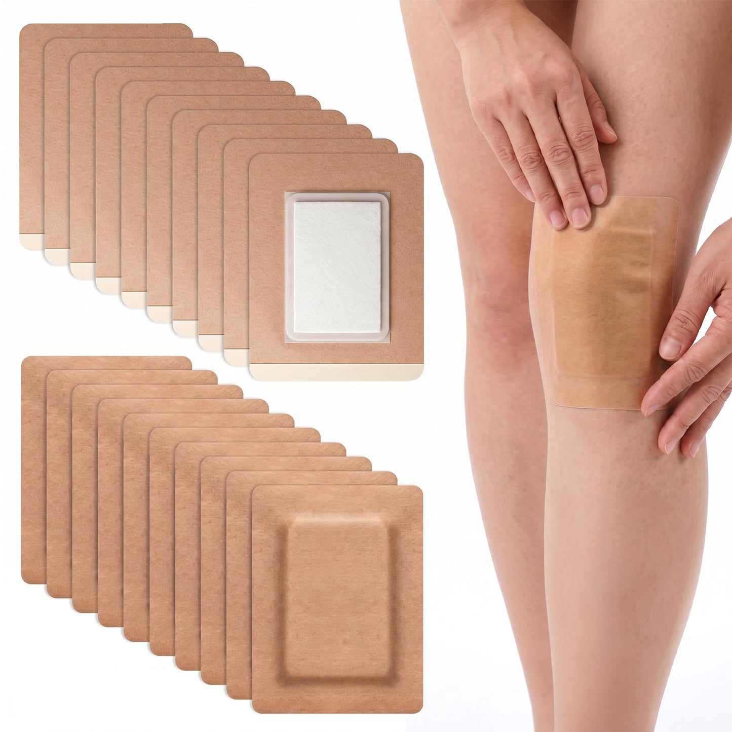 20Pcs Castor Oil Patches, Pack Wrap Self-Adhesive Massage Oils Stickers