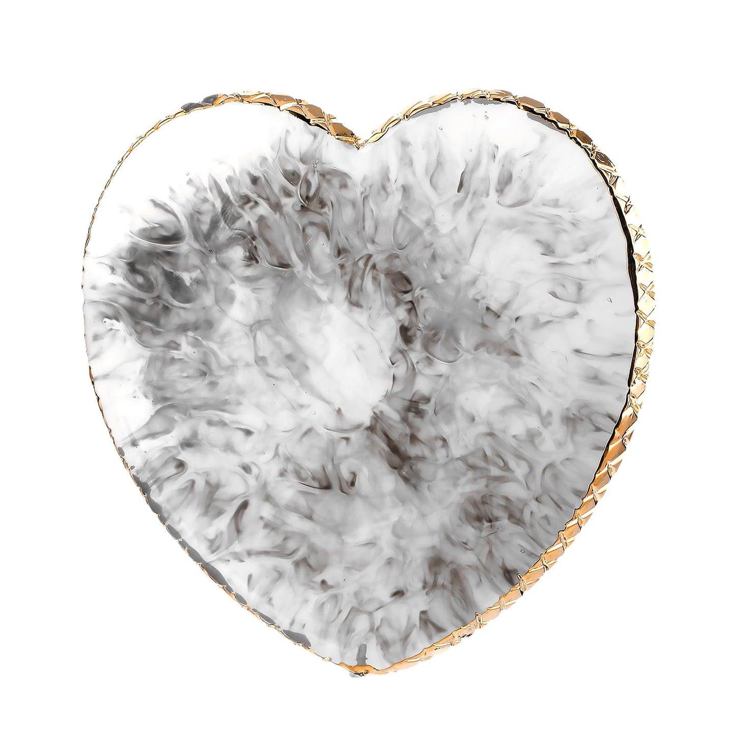 Sibba Resin Nail Art Palette Nail Mixing Palette Polish Color Mixing Plate Golden Edge Nail Holder Display Board Heart Shape Cosmetic Mixing Tools