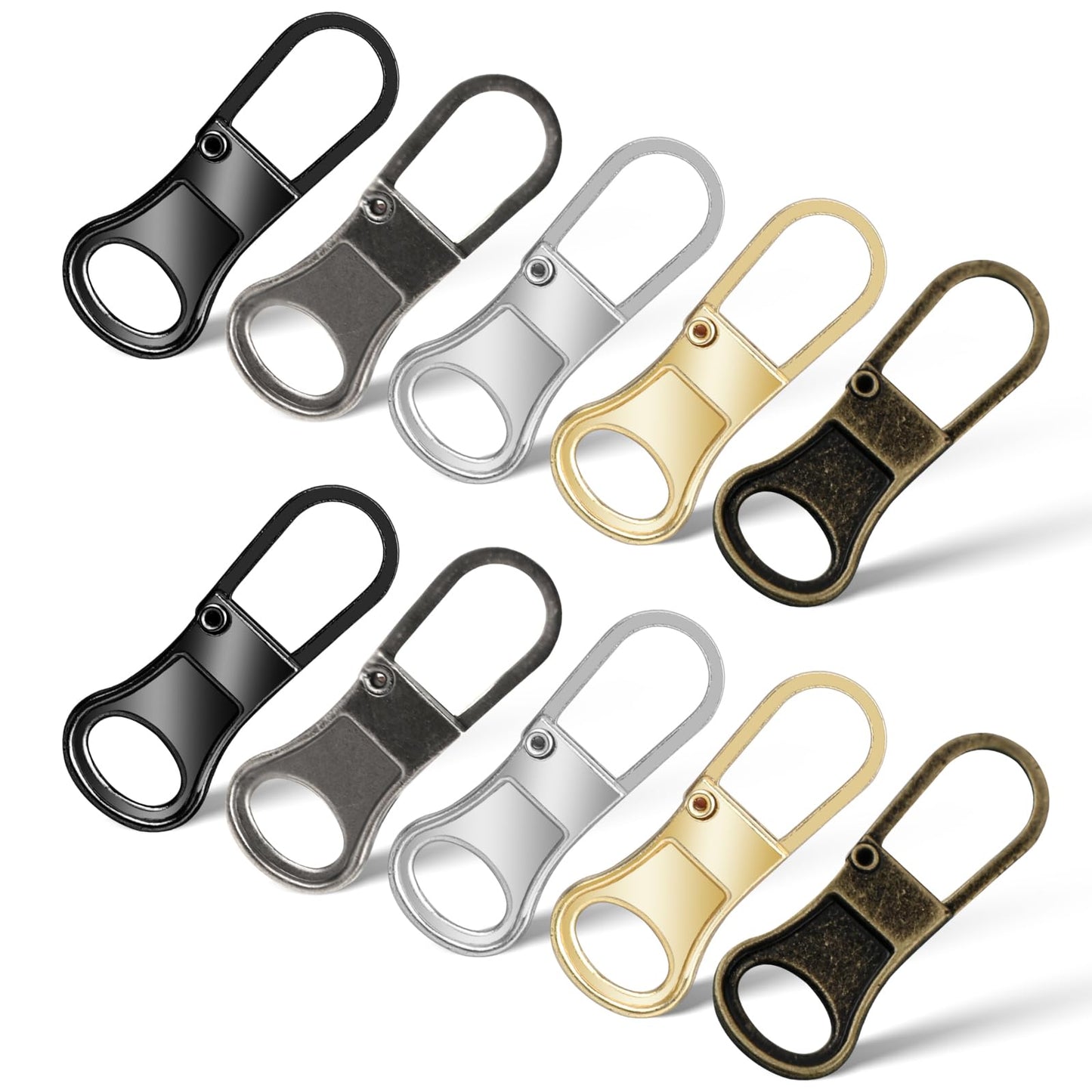 10Pcs Universal Zipper Pull, Zipper Pull Replacement, Removable Zipper Pulls Tab Replacement, Zipper Repair Kit for Jackets Luggage Backpacks Purses Boots Pants Tents(Multicolor)