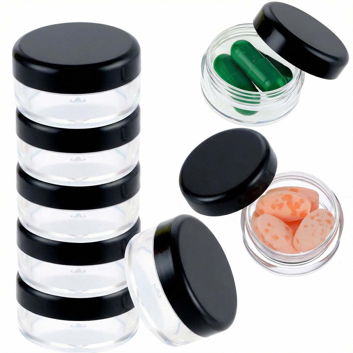 Dimeho Small Pill Organizer Box, 8 Pcs Travel Pill Case Holder Portable Daily Mini Pills Container BPA Free Pocket Pills Medicines Storage Container for Pocket Purse Briefcase Medicines Storage Box