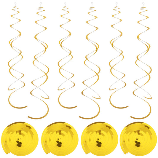 WLLHYF 30Pcs Gold Hanging Swirl Decorations Party Swirl Decorations for Ceiling Wedding Birthday Party Supply Birthday Decorations(Gold)