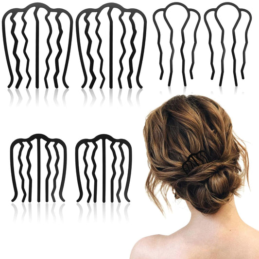 COMNICO Metal Hair Side Combs, 6Pcs U Hair Pins Hair Fork Clip Teeth Hair Pin Stick for Updo Bun U Shape French Twist Hair Tool for Vintage Hairstyle Hair Accessories for Women Girls