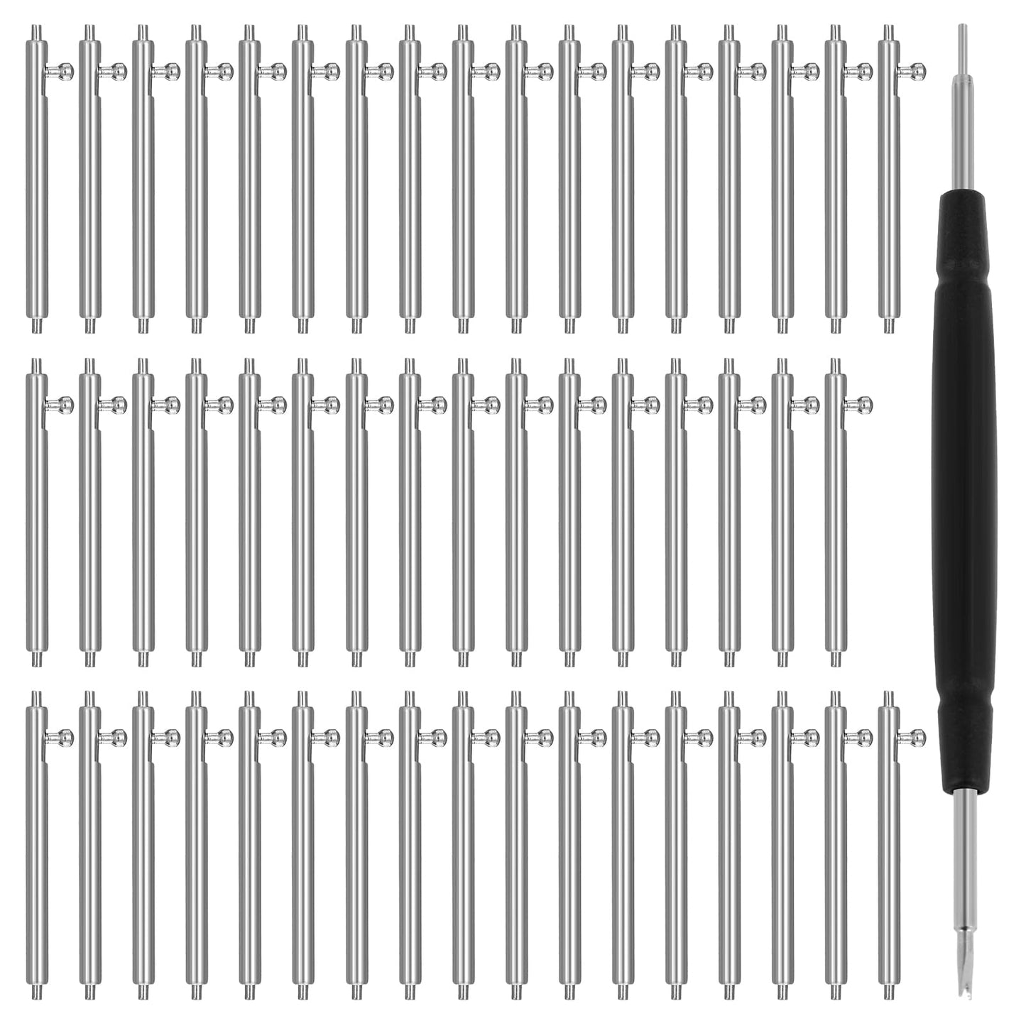 Wanmu 50 Pcs 22mm Watch Quick Release Spring Bars, Stainless Steel Watch Band Pins, Watchs Pins Replacement Kit, classic