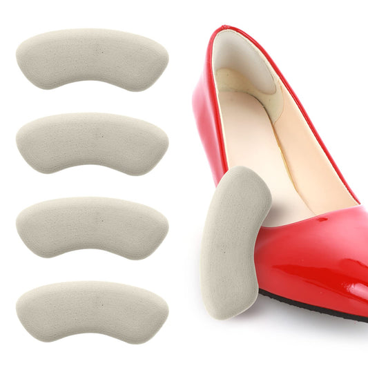 Sibba 4 Pieces Heel Cushion Inserts Self-Adhesive Heel Grips Soft Anti-Slip Heel Cushion Pads Sport Shoes Heel Blister Protectors for Women and Men (Grey)