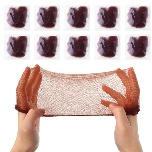 Dimeho 20 Pcs Hair Nets for Women Bun Invisible Elastic Mesh Hairnets Wig Nets Individual Package Hair Bun Net for Dance Ballet Bun Maker Dance (Brown)
