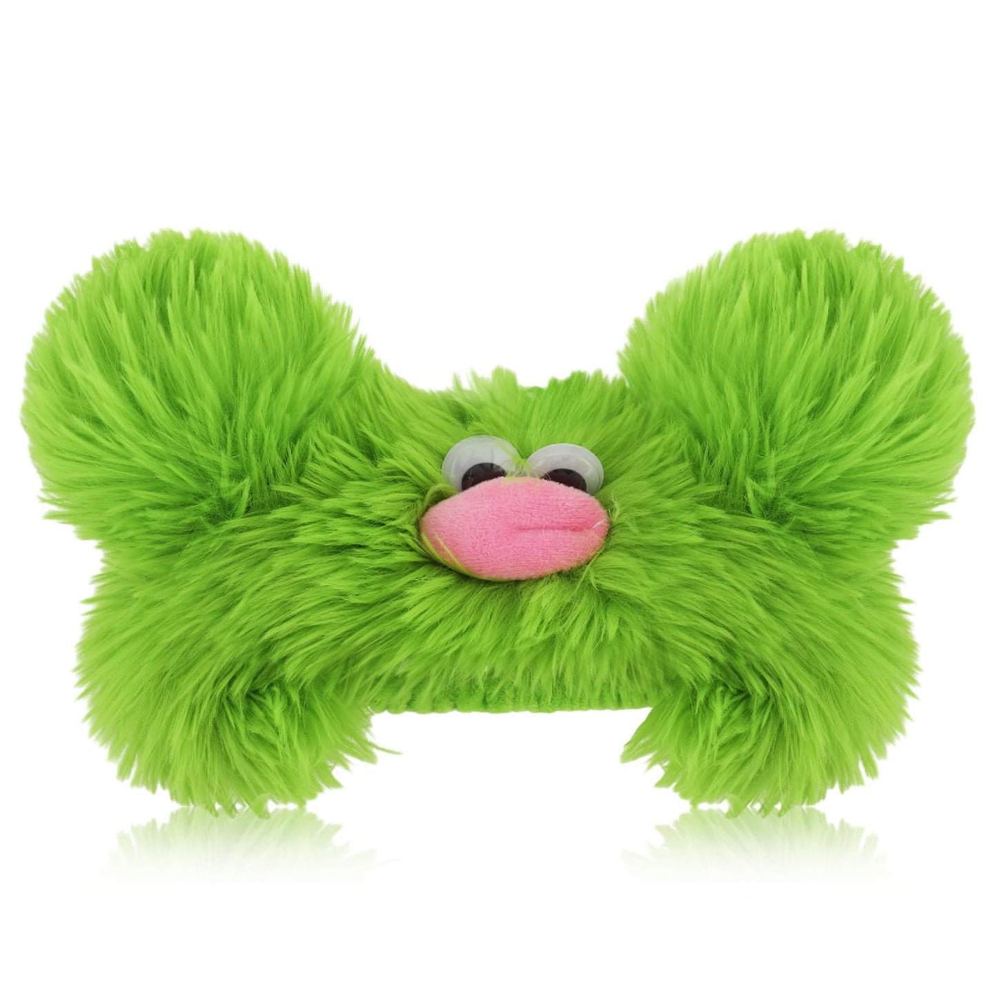 Spa Headband Facial Makeup Head Band, Hairy Monster Face Wash Headband, Women Cartoon Cute Elastic Headband for Washing Face Shower Sports Beauty Skincare - Green