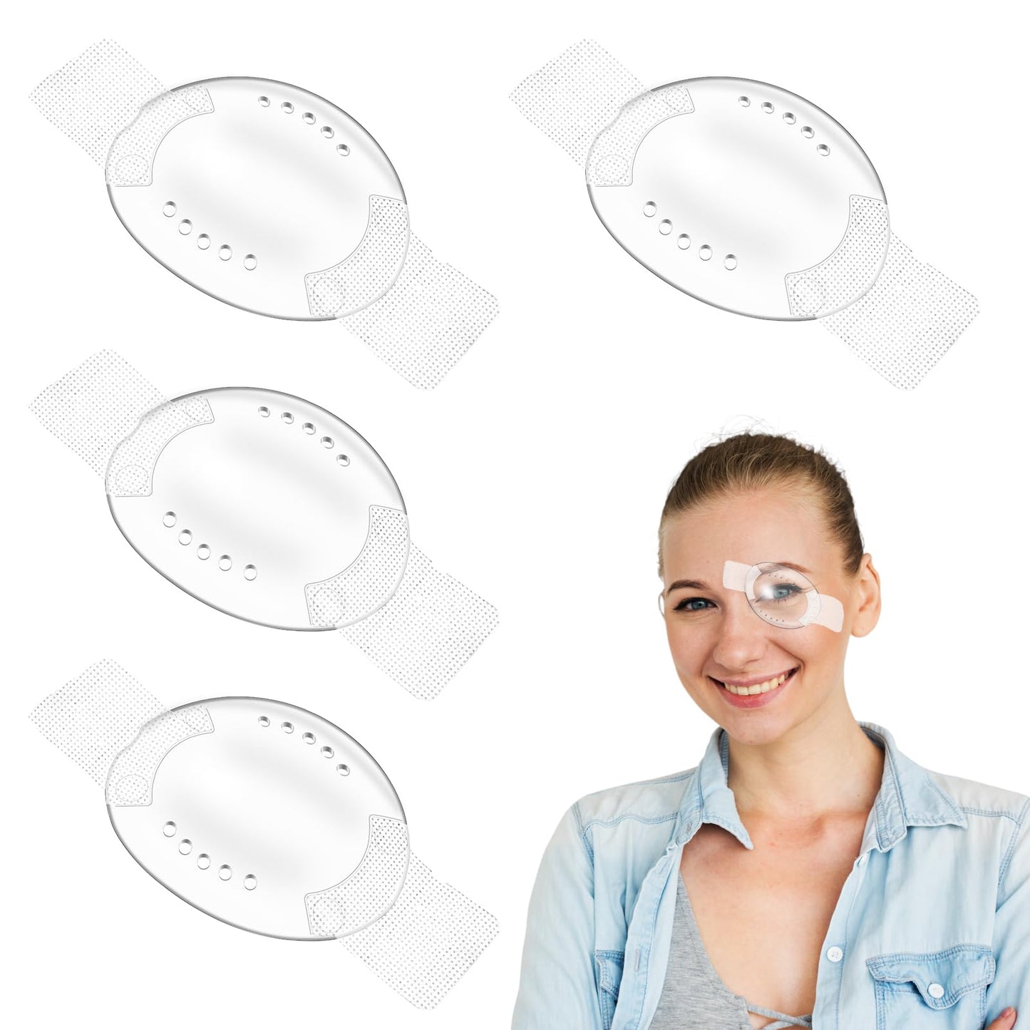 Dimeho Eye Shield After Cataract Surgery 4 Pcs Plastic Medical Eye Patch