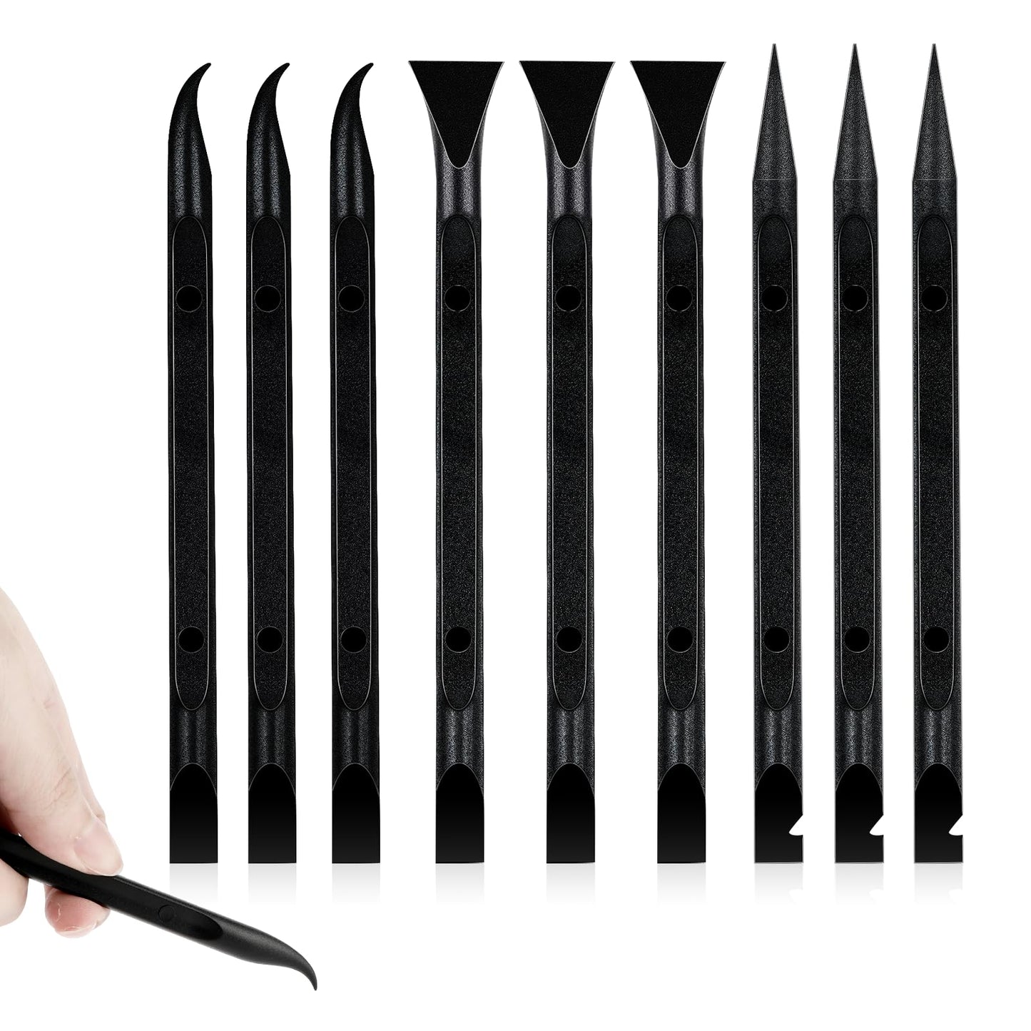9 Pcs Plastic Scraper Non-Scratch Scraper Tool Set Multipurpose Cleaning Scraper Easy to Clean Crevices Tight Spaces for Removing Oil Stains Stickers Labels Food Dirt Paint
