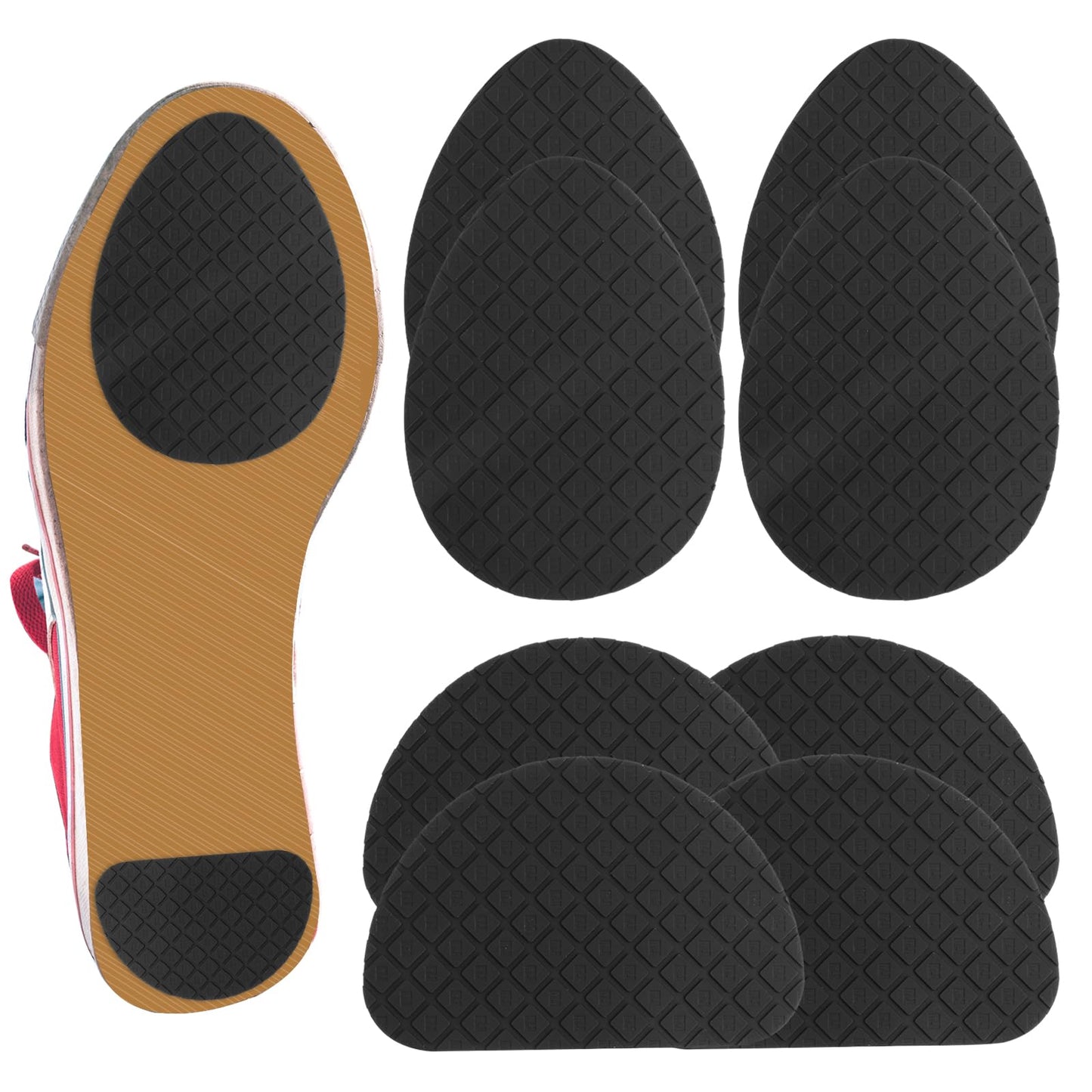Sibba Non Slip Shoes Pads 4 Pairs Self Sticky Heel Grips Sneakers Filler Semicircle Drop Shape Liner Insert Insole Adjustable Cushion Pads Sole Protector for High Heel Flat