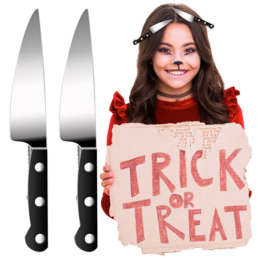 Sibba 2 Pieces Knife Hair Clip, Creative Punk Hip Hop Tableware Knife Hair Claw Clips, Cosplay Halloween Party Hair Clips Small Knife Hair Clip Hair Accessories for Womens Girls