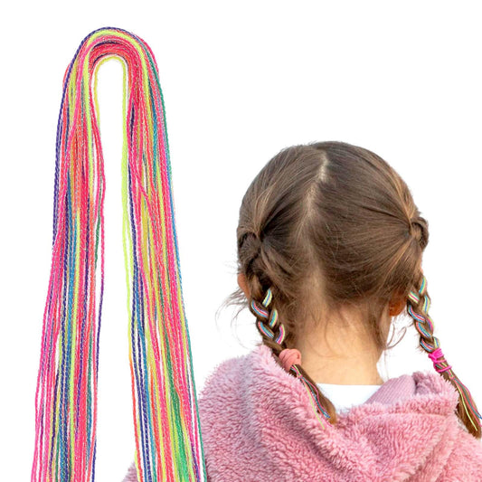 WLLHYF 30 Pcs Hair Braids Colorful Hair Wrap String Assorted Gradient Color Hair Rope Band Rainbow Braiding Hair Tie DIY Ponytail Braids Hair Styling Accessories for Women Girls (Bright silk gradient)