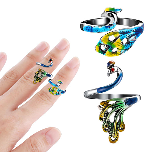 Sibba Crochet Yarn Guide Knitting Supplies Machine Rings 2 PCS Crocheting Tension Hook Grips Adjustable Open Finger Counter Tools Holder Hooks Weaving Block Guard Loom Protector(Multicolor)