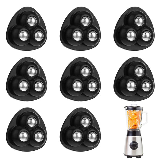 COMNICO Self Adhesive Caster Wheels, 8Pcs 360 Degree Swivel Universal Wheel Stainless Paste Appliance Rollers Black Mini Appliance Sliders with 3 Ball Bearings for Coffee Maker Storage Bins