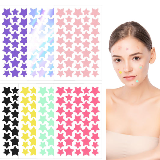 Sibba Face Pimple Patches 280 Pcs Cute Star Zit Covers Hydrocolloid Pad Sticky Spot Stickers Covering Pore Cleaning Strips Peel Invisible Spot Absorbing Zit Patch for Face Decoration