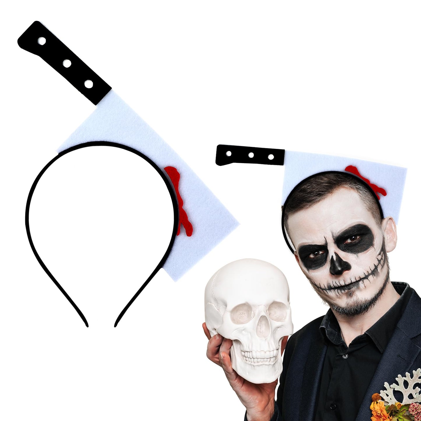 Sibba Halloween Knife Hair Hoop Cosplay Headband Knife Hair band Hair Accessories for Halloween Decorations Party Supplies(Knife)