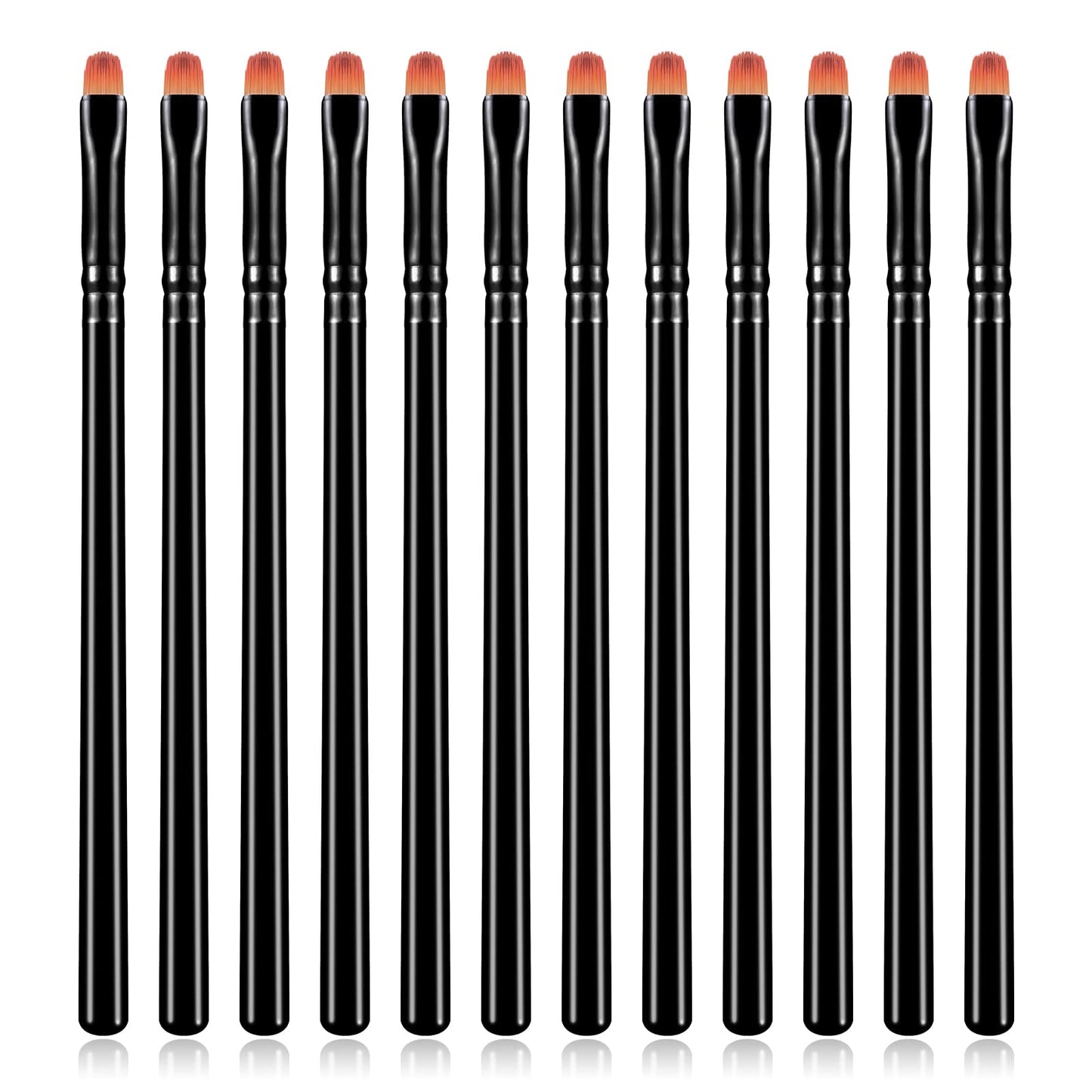 Sibba 12Pcs Small Concealer Brush Mini Under Eye Concealer Brush Synthetic Fiber Makeup Brushes Eyebrow Contour Foundation Brush Small eyeliner brush Flat eyebrow brush for Women and Girls