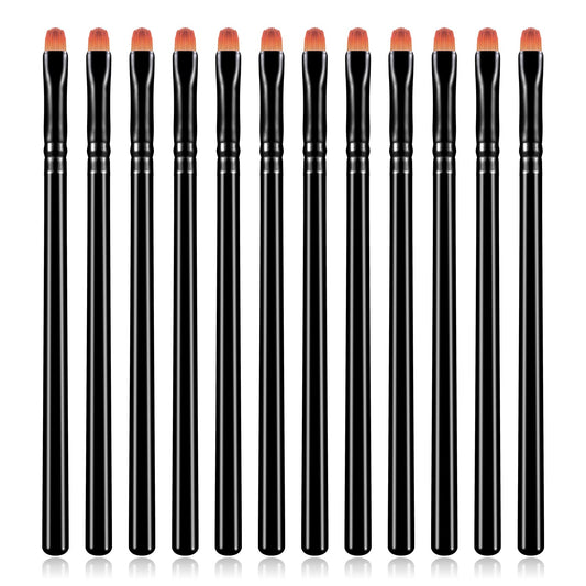 Sibba 12Pcs Small Concealer Brush Mini Under Eye Concealer Brush Synthetic Fiber Makeup Brushes Eyebrow Contour Foundation Brush Small eyeliner brush Flat eyebrow brush for Women and Girls