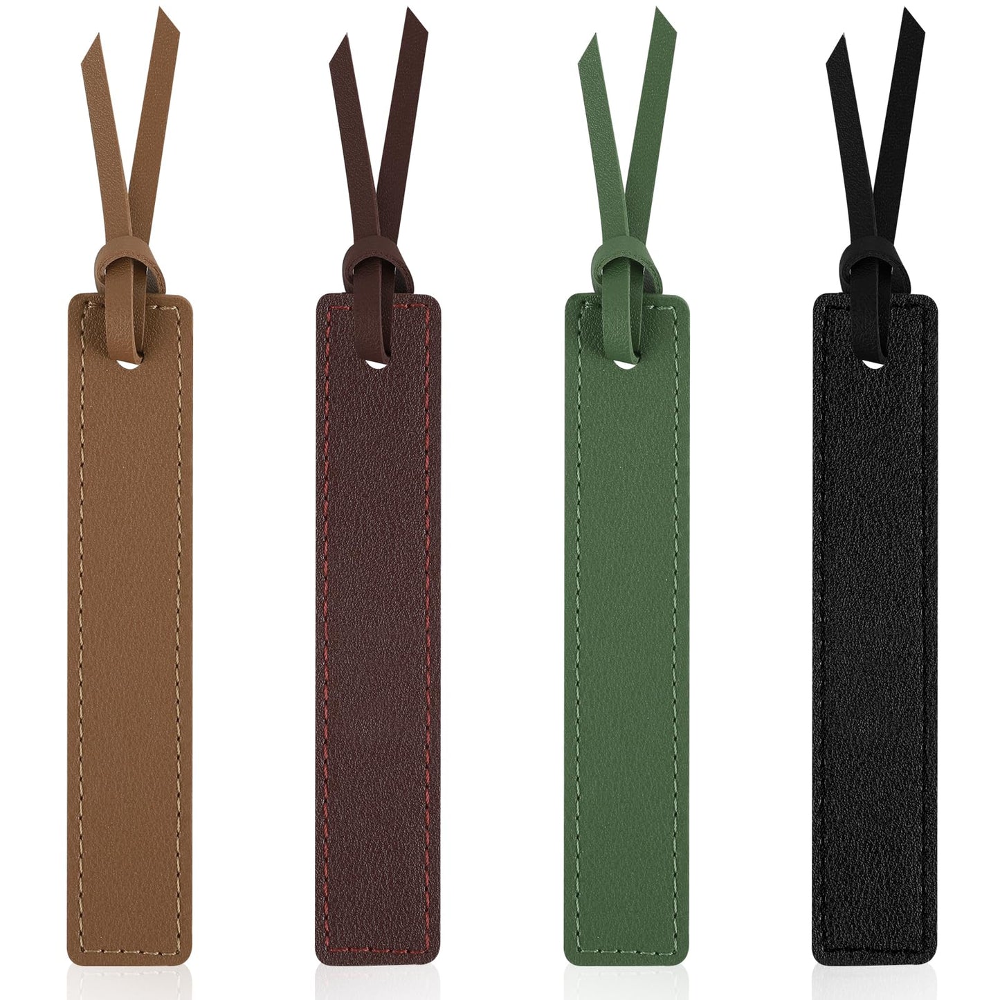 Dimeho 4 Pcs Leather Bookmark, Colorful Bookmarks with Leather Rope Handmade Leather Page Markers Personalized Leather Book Marks for Men Women Teachers Book Lovers Reading Supplies