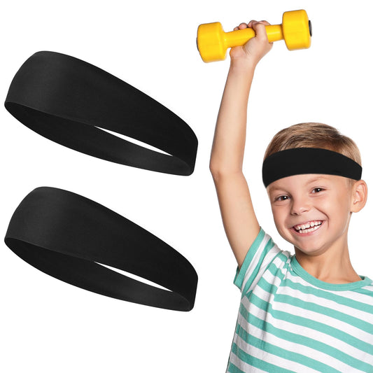 Soccer Headband 2 Pcs Sports Fan Sweat Bands Youth Football Players Headwear Cooling Head Band Helmet Sweatbands Swimming Basketball Baseball Elastic Wrap Towel Boys Costume