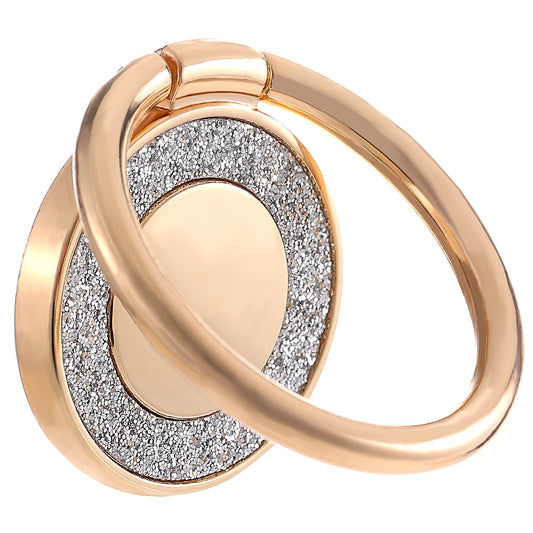 Sibba Cell Phone Ring Holder Metal Finger Ring Stand Glitter Phone Grip Round Alloy Kickstand Grip 360° Rotation 180° Flip Adjustable Compatible with Smartphone Tablets and Case (Gold)