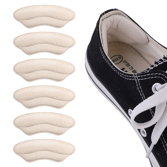 Sibba 6Pcs Heel Cushion Shoe Pads for Too Loose Shoes Heel Grips Liner Back Insoles for Women Men Anti Blister Shoes Inserts Foot Care Protector One Size Suitable All People (Apricot)