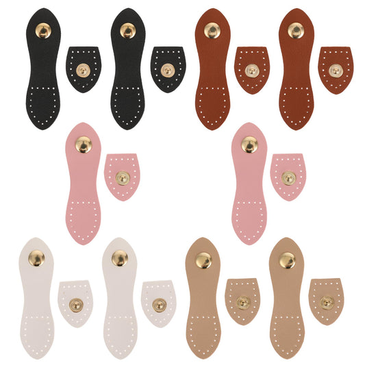 COMNICO Leather Snap Buckles Snap Button Closure, 10 Pcs PU Leather Snap Buckles Sew on Leather Closures Buckles Fasteners for Purse Wallet Bags Case Jacket Notebook Purse Making Supplies DIY Craft