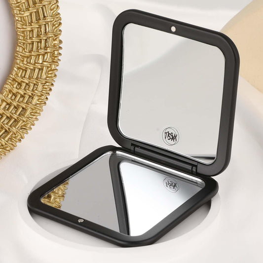 Dimeho 15X Magnifying Makeup Mirror Portable Compact Vanity Mirror Small Cute Pocket Mirror Square Double-Sided Foldable Handheld Mirror for Purses Handbag Wallet Office Travel Women
