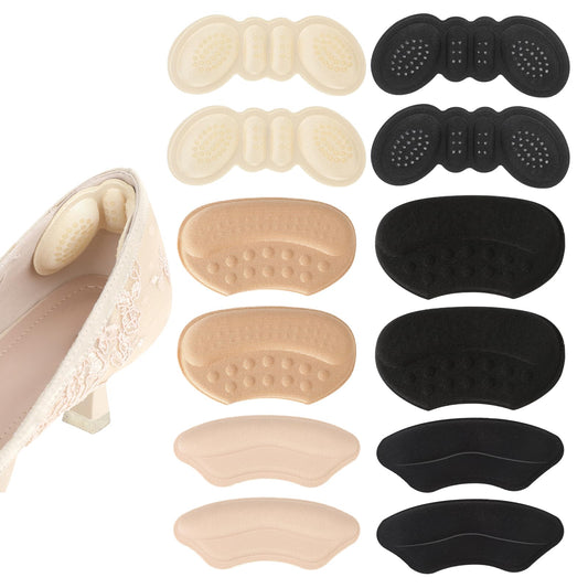 COMNICO Heel Cushion Pads for Loose Shoes, 6 Pairs Heel Pads Grips Liner Filler Insoles Make Shoes Fit Heel Protectors Heel Cushions Inserts for Shoe Too Big Leather Shoes Sneakers High Heels