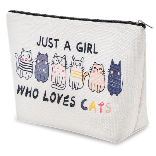 Cat Makeup Bags for Women, Cute Cat Mom Gifts for Cat Lovers, Cute Cat Stuff Cat Themed Travel Cosmetic Bag Zipper Pouch for Teens Daughter Sister Bestie, Funny Cat Mom Stuff Birthday Decorations