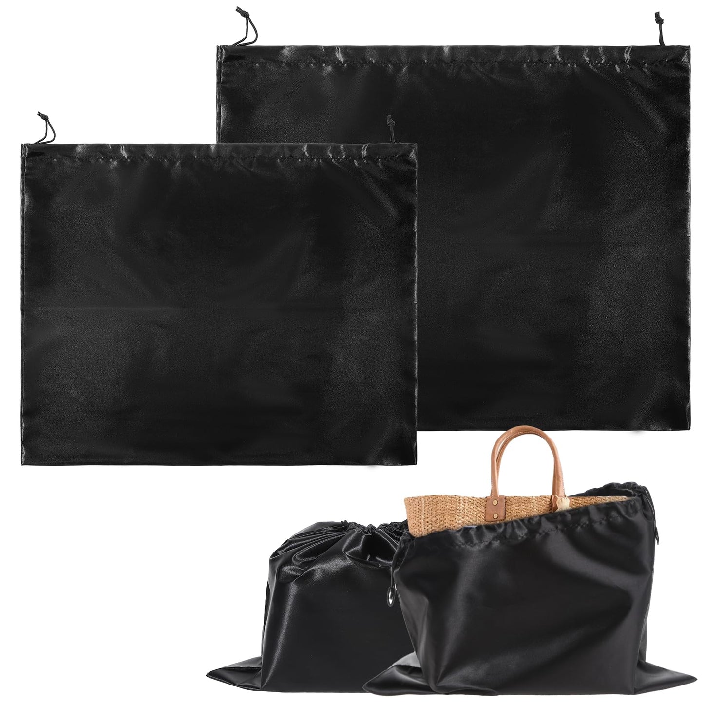 2Pcs Dust Bags for Handbags Dust Cover Bag Drawstring Travel Shoe Bags for Packing Waterproof Dustproof Portable Travel Shoe Storage Pouch for Men Women Handbags Purses Shoes Boots Dustproof