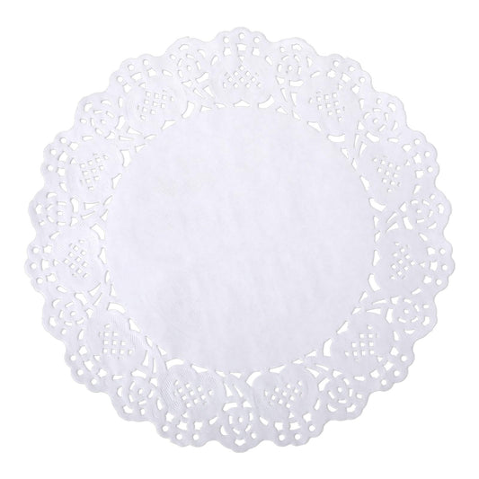 Sibba Doilies Tables Food Covers 150 Pcs Paper Disposable Doily Trays Christmas Dessert Liners Crafts Cup Cake Plates Small Place Mats Kitchen Dining Tableware Decor Wedding Parties (6.5 inch)