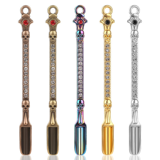 Dimeho 5 Pcs Mini Spoons Small Shovel Spoon Alloy Spatulas Spoon Charms Colorful Metal Spice Spoon Kitchen Pendant Spoon for Filling Vials DIY Craft Making Necklace Bracelet Keychain Home Supplies