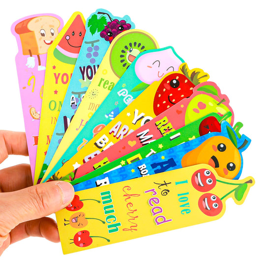 Bookmarks for Kids, 22Pcs Scratch and Sniff Bookmarks Fruit Theme Fun Bookmarks Classroom Bookmarks Cute Bookmarks for Students Teens Food Lovers, 22 Styles
