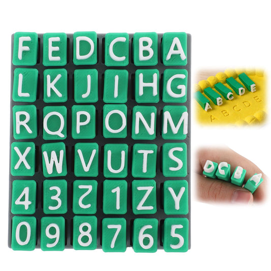 COMNICO Clay Stamps 36 Pcs Alphabet Numbers Set Mold Accessories