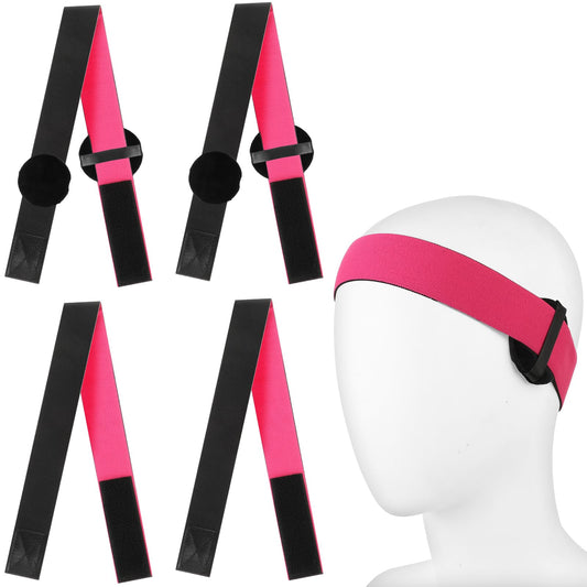 4Pcs Wig Band Comfortable Non-Slip Elastic Bands for Wig Removable Lace Frontal Melting Band Pink Glueless Wigs Hairband Supplies for Women Men Keeping Wigs in Place Cap Accessories