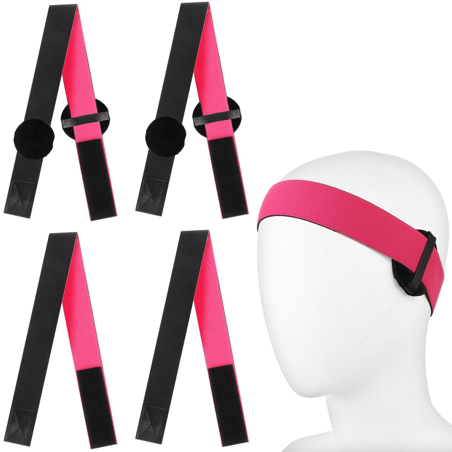 4Pcs Wig Band Comfortable Non-Slip Elastic Bands for Wig Removable Lace Frontal Melting Band Pink Glueless Wigs Hairband Supplies for Women Men Keeping Wigs in Place Cap Accessories
