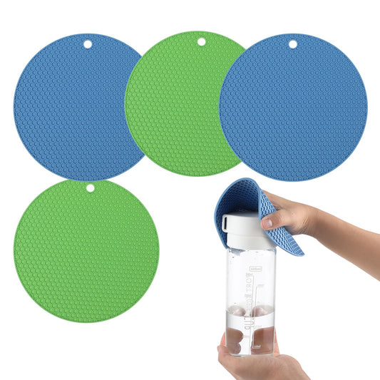 Dimeho 4 Pcs Jar Opener Gripper Pads, Silicone Jar Opener for Weak Hands Rubber Heat Insulation Pad Bottle Lid Opener