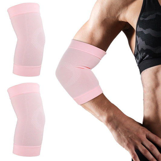 COMNICO Elbow Brace Compression Sleeve Nylon Tennis Golfers Elbow Joint Support Sports Protection Arm Support Sleeves Pain Relief Pads for Women Men (Pink)