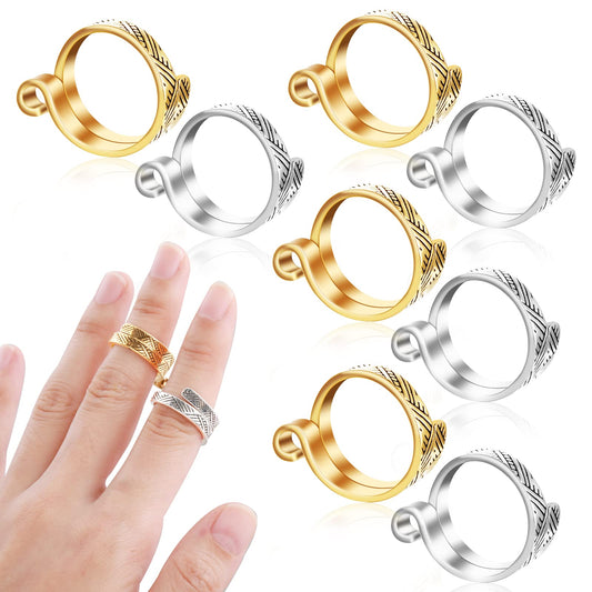 Sibba Braided Knitting Crochet Yarn Holder Ring Accessories Stitch Counters Crocheting Tools Finger Guide Blocking Loop Loom Notions Adjustable Decorative Hooks Crafts Sewing Supplies Kit(8 PCS)