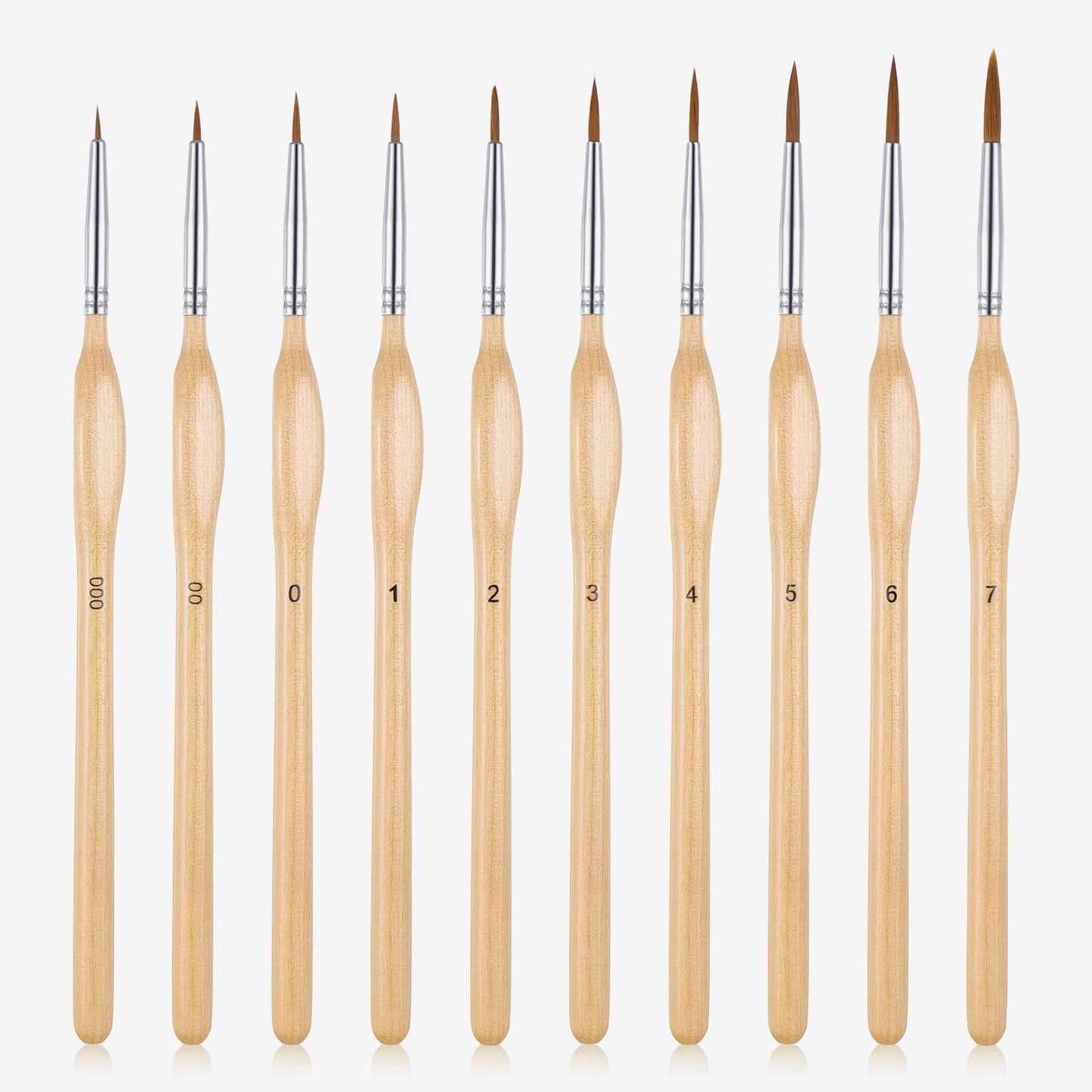 Detail Paint Brushes 10Pcs Miniature Mini Fine Paint Brush Set Small Painting Brushes Professional Artist Supplies for Face Art Crafts Acrylic Watercolor Oil Model Citadel Wood Figurine